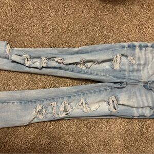 American Eagle Outfitters Light Blue Ripped Skinny Jeans
